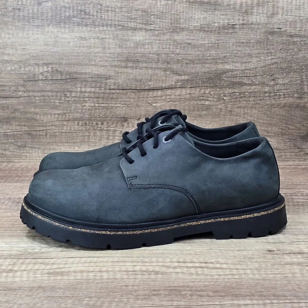 Birkenstock Highwood Lace Low Mens Size 11 Black Oiled Nubuck Leather Shoes